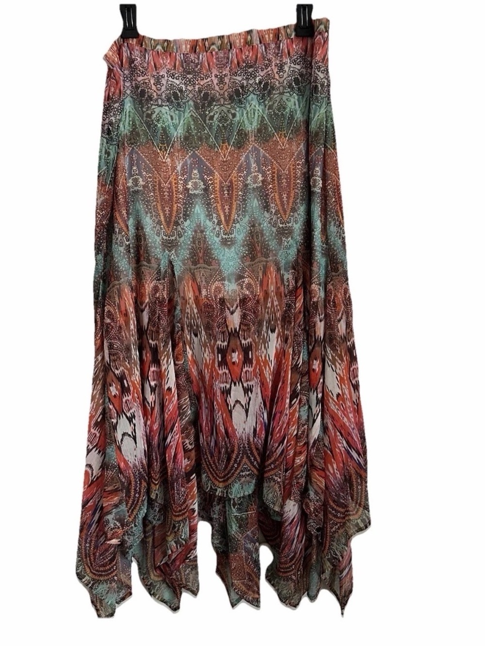V Christina Womens XL Geometric Skirt Fairy Festival Whimsy Flowy Asymmetrical
